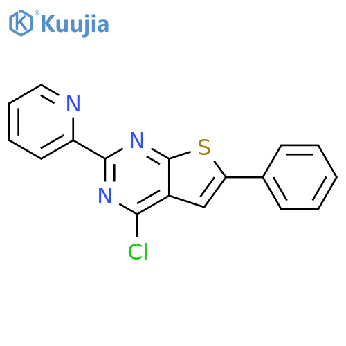 2-{4-chloro-6-phenylthieno2,3-dpyrimidin-2-yl}pyridine structure