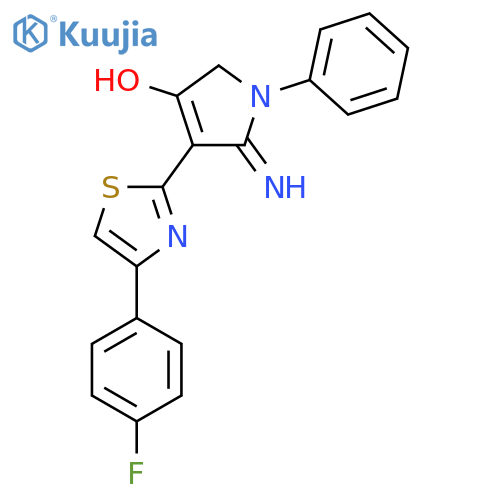 5-Amino-4-[4-(4-fluoro-phenyl)-thiazol-2-yl]-1-phenyl-1,2-dihydro-pyrrol-3-one structure