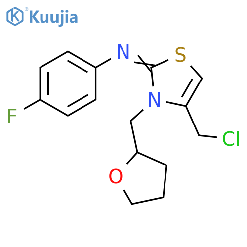 4-(chloromethyl)-N-(4-fluorophenyl)-3-(oxolan-2-yl)methyl-2,3-dihydro-1,3-thiazol-2-imine structure