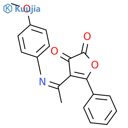 4-[(1E)-N-(4-methoxyphenyl)ethanimidoyl]-5-phenylfuran-2,3-dione structure