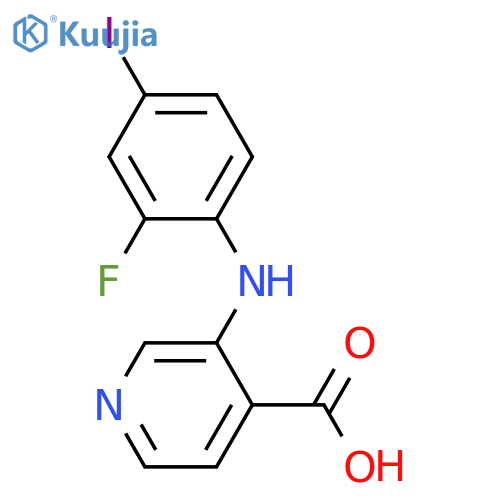 3-(2-fluoro-4-iodo-anilino)pyridine-4-carboxylic acid structure