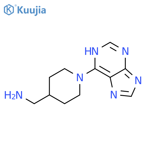 4-Piperidinemethanamine, 1-(1H-purin-6-yl)- structure