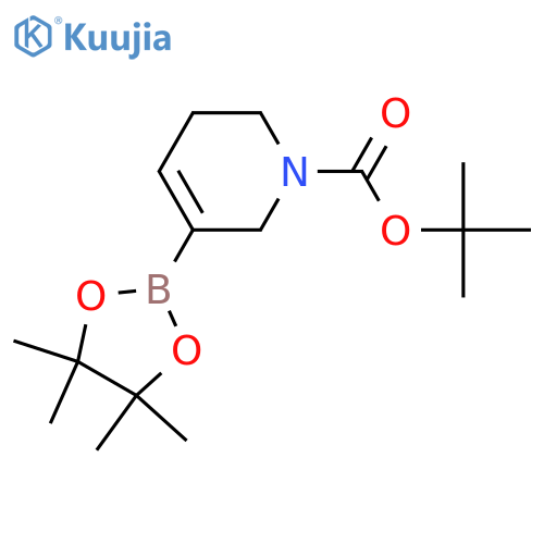 tert-butyl 5-(4,4,5,5-tetramethyl-1,3,2-dioxaborolan-2-yl)-1,2,3,6-tetrahydropyridine-1-carboxylate structure