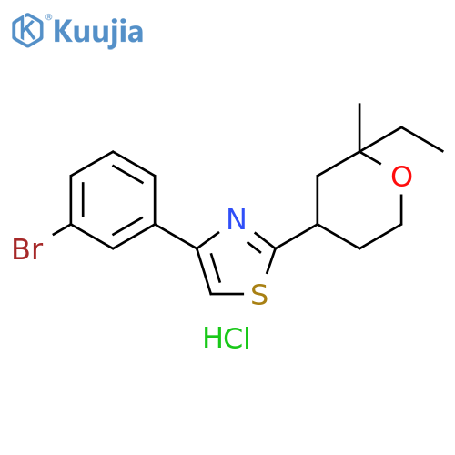 Thiazole, 4-(3-bromophenyl)-2-(2-ethyltetrahydro-2-methyl-2H-pyran-4-yl)-, hydrochloride (1:1) structure