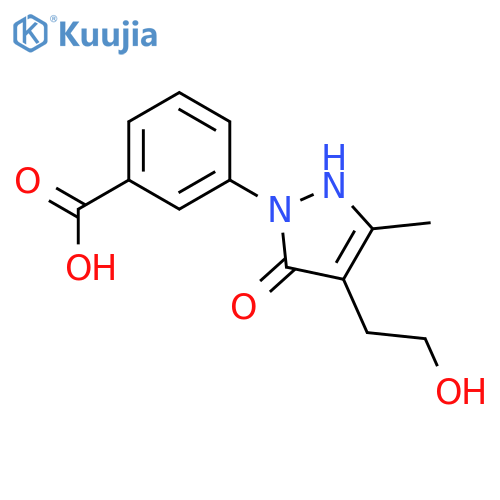 3-4-(2-Hydroxyethyl)-3-methyl-5-oxo-2,5-dihydro-1h-pyrazol-1-ylbenzenecarboxylic Acid structure