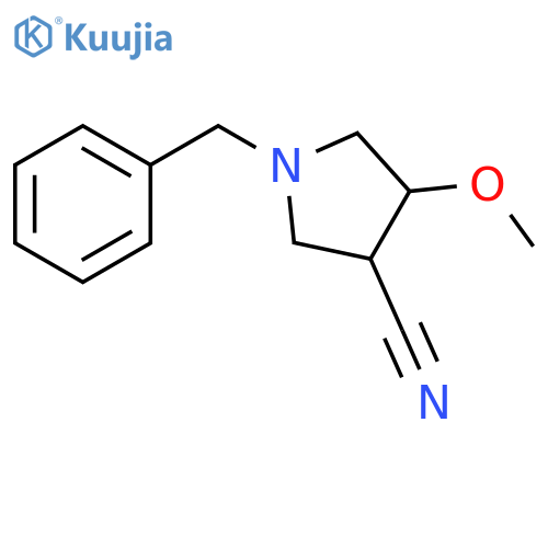3-Pyrrolidinecarbonitrile, 4-methoxy-1-(phenylmethyl)- structure