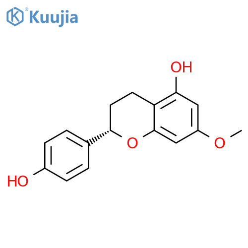 2H-1-Benzopyran-5-ol, 3,4-dihydro-2-(4-hydroxyphenyl)-7-methoxy-, (S)- (9CI) structure