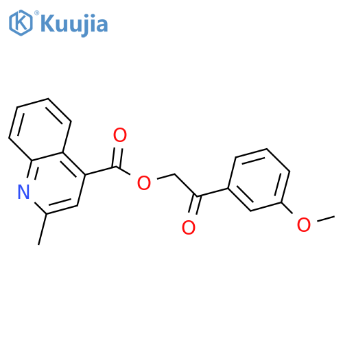2-(3-methoxyphenyl)-2-oxoethyl 2-methylquinoline-4-carboxylate structure