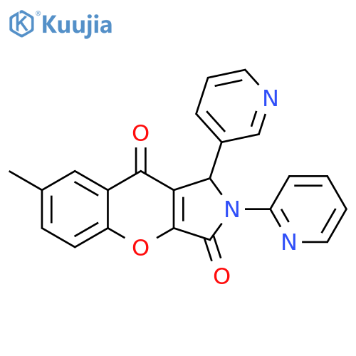 7-methyl-2-(pyridin-2-yl)-1-(pyridin-3-yl)-1H,2H,3H,9H-chromeno2,3-cpyrrole-3,9-dione structure