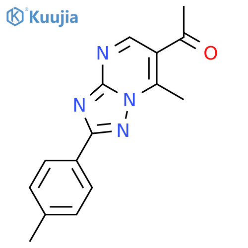 1-7-Methyl-2-(4-methylphenyl)1,2,4triazolo-1,5-apyrimidin-6-ylethanone structure