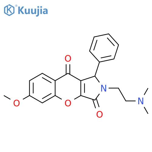 2-2-(dimethylamino)ethyl-6-methoxy-1-phenyl-1H,2H,3H,9H-chromeno2,3-cpyrrole-3,9-dione structure