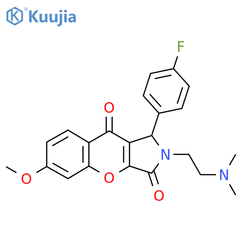 2-2-(dimethylamino)ethyl-1-(4-fluorophenyl)-6-methoxy-1H,2H,3H,9H-chromeno2,3-cpyrrole-3,9-dione structure
