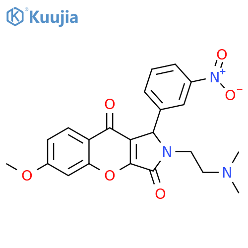 2-2-(dimethylamino)ethyl-6-methoxy-1-(3-nitrophenyl)-1H,2H,3H,9H-chromeno2,3-cpyrrole-3,9-dione structure