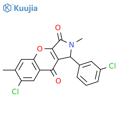 7-chloro-1-(3-chlorophenyl)-2,6-dimethyl-1H,2H,3H,9H-chromeno2,3-cpyrrole-3,9-dione structure