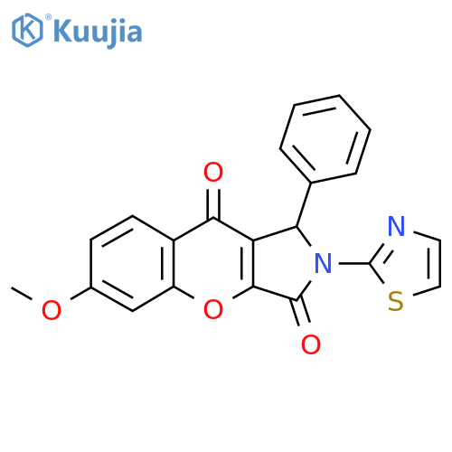6-methoxy-1-phenyl-2-(1,3-thiazol-2-yl)-1H,2H,3H,9H-chromeno2,3-cpyrrole-3,9-dione structure