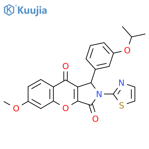6-methoxy-1-3-(propan-2-yloxy)phenyl-2-(1,3-thiazol-2-yl)-1H,2H,3H,9H-chromeno2,3-cpyrrole-3,9-dione structure