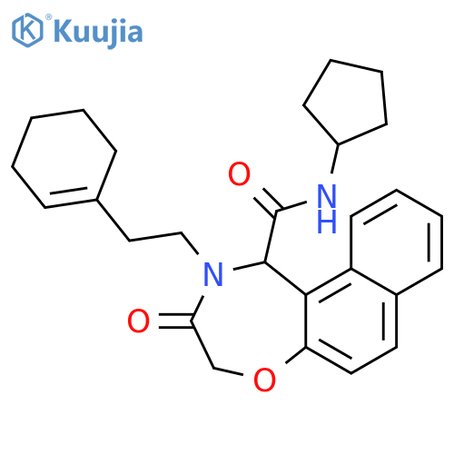 Naphth[1,2-f][1,4]oxazepine-1-carboxamide,2-[2-(1-cyclohexen-1-yl)ethyl]-N-cyclopentyl-1,2,3,4-tetrahydro-3-oxo- structure