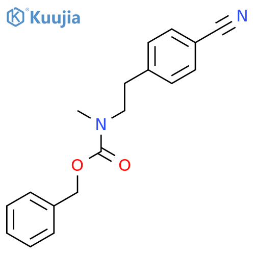 benzyl N-2-(4-cyanophenyl)ethyl-N-methylcarbamate structure