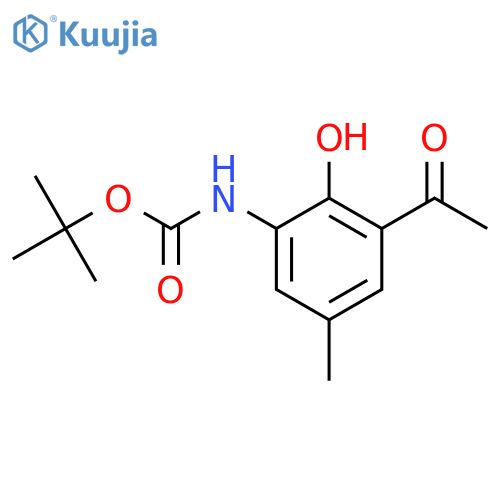 Carbamic acid,N-(3-acetyl-2-hydroxy-5-methylphenyl)-, 1,1-dimethylethyl ester structure
