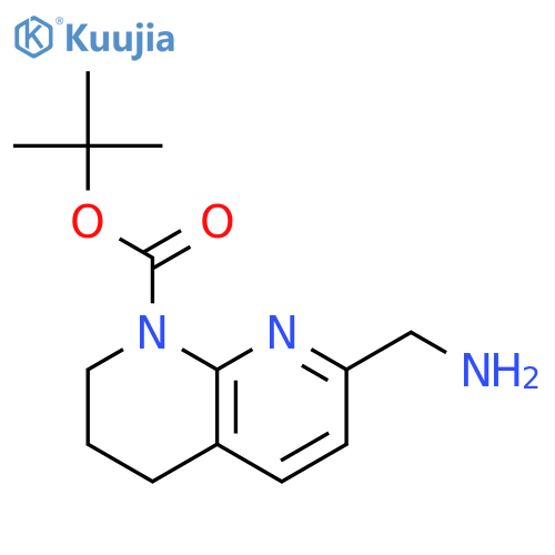 1,8-Naphthyridine-1(2H)-carboxylicacid, 7-(aminomethyl)-3,4-dihydro-, 1,1-dimethylethyl ester structure