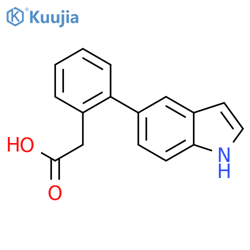 2-(2-(1H-Indol-5-yl)phenyl)acetic acid structure