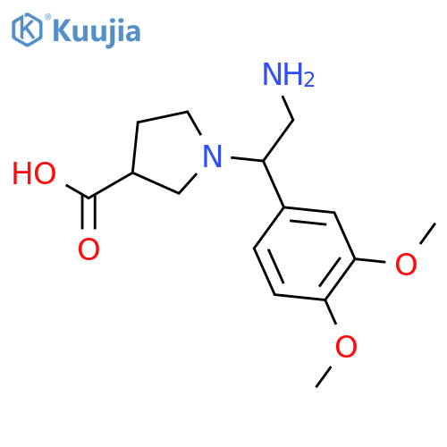 1-2-Amino-1-(3,4-dimethoxy-phenyl)-ethyl-pyrrolidine-3-carboxylic Acid structure