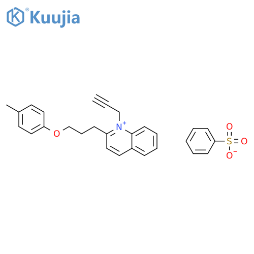 Quinolinium, 2-[3-(4-methylphenoxy)propyl]-1-(2-propynyl)-,benzenesulfonate structure