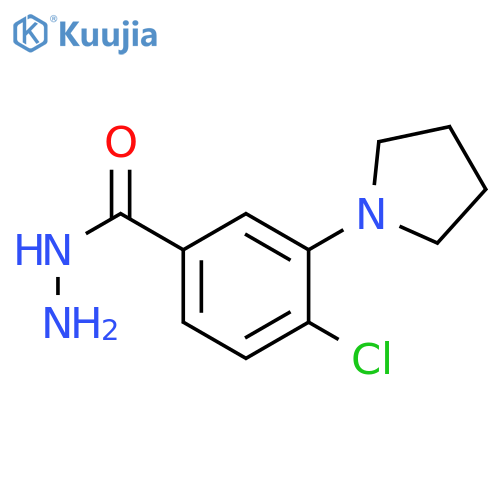 4-chloro-3-pyrrolidin-1-ylbenzohydrazide structure
