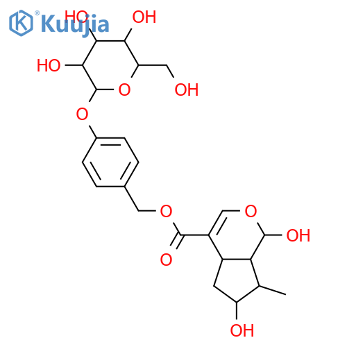 b-D-Glucopyranoside,4-[[[(1,4a,5,6,7,7a-hexahydro-1,6-dihydroxy-7-methylcyclopenta[c]pyran-4-yl)carbonyl]oxy]methyl]phenyl(9CI) structure