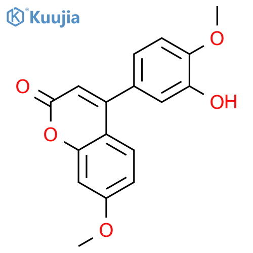 2H-1-Benzopyran-2-one, 4-(3-hydroxy-4-methoxyphenyl)-7-methoxy- structure
