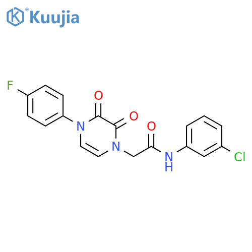 N-(3-chlorophenyl)-2-4-(4-fluorophenyl)-2,3-dioxo-1,2,3,4-tetrahydropyrazin-1-ylacetamide structure
