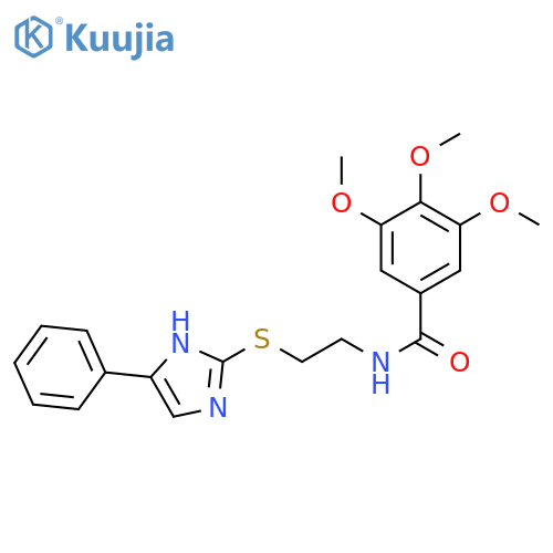 3,4,5-trimethoxy-N-{2-(5-phenyl-1H-imidazol-2-yl)sulfanylethyl}benzamide structure