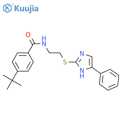 4-tert-butyl-N-{2-(5-phenyl-1H-imidazol-2-yl)sulfanylethyl}benzamide structure