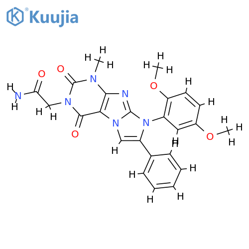 2-8-(2,5-dimethoxyphenyl)-1-methyl-2,4-dioxo-7-phenyl-1H,2H,3H,4H,8H-imidazo1,2-gpurin-3-ylacetamide structure