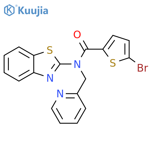 N-(1,3-benzothiazol-2-yl)-5-bromo-N-(pyridin-2-yl)methylthiophene-2-carboxamide structure