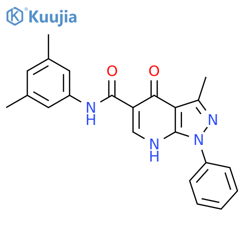 N-(3,5-dimethylphenyl)-3-methyl-4-oxo-1-phenyl-1H,4H,7H-pyrazolo3,4-bpyridine-5-carboxamide structure