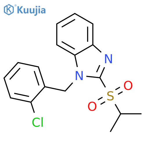 1-(2-chlorophenyl)methyl-2-(propane-2-sulfonyl)-1H-1,3-benzodiazole structure