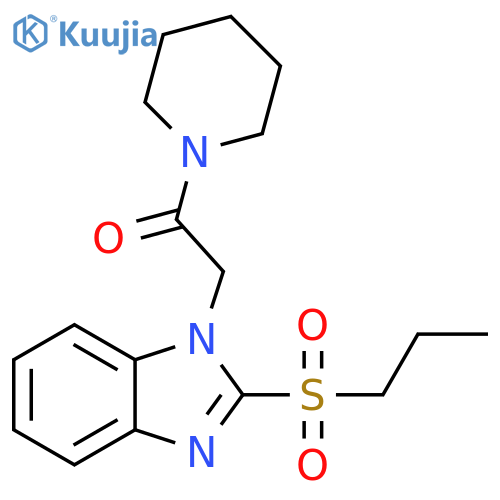 1-(piperidin-1-yl)-2-2-(propane-1-sulfonyl)-1H-1,3-benzodiazol-1-ylethan-1-one structure