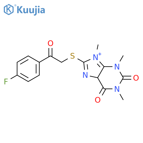 8-{2-(4-fluorophenyl)-2-oxoethylsulfanyl}-1,3,9-trimethyl-2,3,6,9-tetrahydro-1H-purine-2,6-dione structure