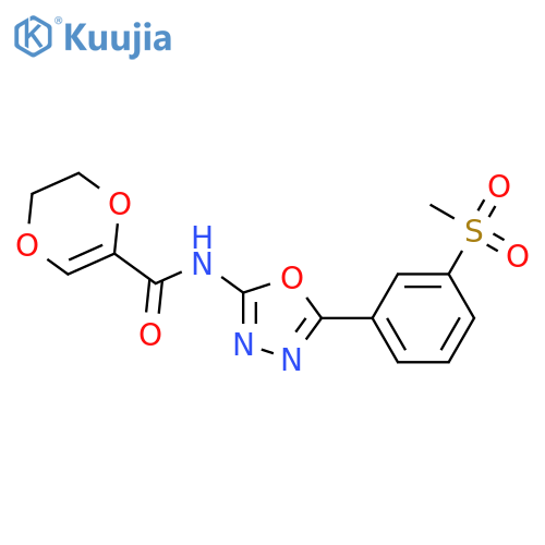 N-5-(3-methanesulfonylphenyl)-1,3,4-oxadiazol-2-yl-5,6-dihydro-1,4-dioxine-2-carboxamide structure