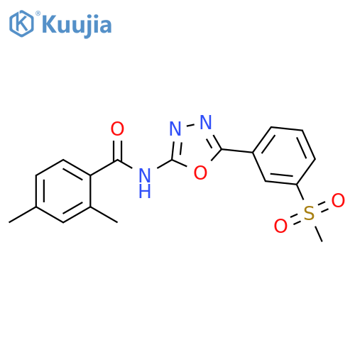 N-5-(3-methanesulfonylphenyl)-1,3,4-oxadiazol-2-yl-2,4-dimethylbenzamide structure