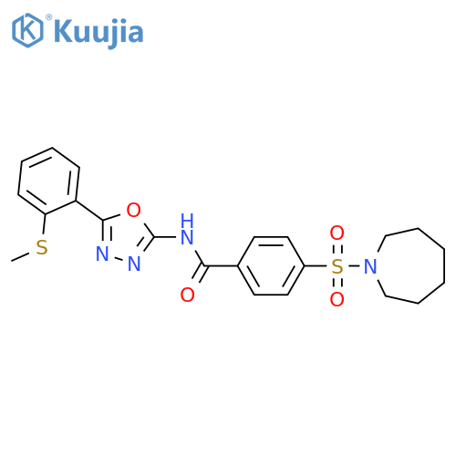 4-(azepane-1-sulfonyl)-N-{5-2-(methylsulfanyl)phenyl-1,3,4-oxadiazol-2-yl}benzamide structure