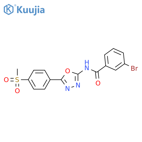 3-bromo-N-5-(4-methanesulfonylphenyl)-1,3,4-oxadiazol-2-ylbenzamide structure