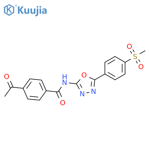 4-acetyl-N-5-(4-methanesulfonylphenyl)-1,3,4-oxadiazol-2-ylbenzamide structure