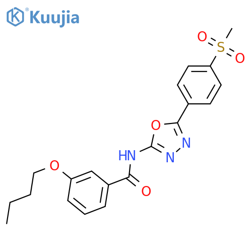 3-butoxy-N-5-(4-methanesulfonylphenyl)-1,3,4-oxadiazol-2-ylbenzamide structure