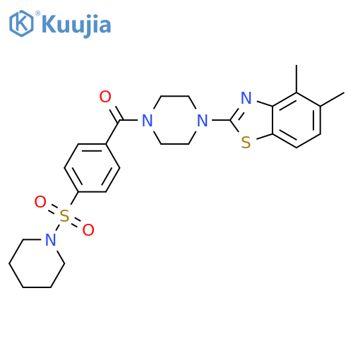 Methanone, [4-(4,5-dimethyl-2-benzothiazolyl)-1-piperazinyl][4-(1-piperidinylsulfonyl)phenyl]- structure