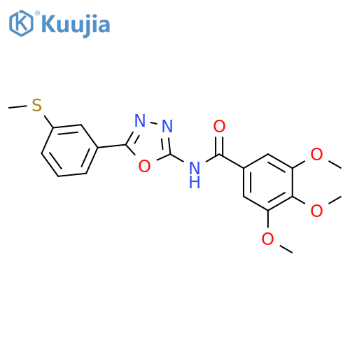 3,4,5-trimethoxy-N-{5-3-(methylsulfanyl)phenyl-1,3,4-oxadiazol-2-yl}benzamide structure