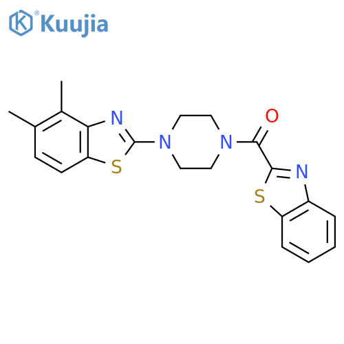 2-4-(1,3-benzothiazole-2-carbonyl)piperazin-1-yl-4,5-dimethyl-1,3-benzothiazole structure