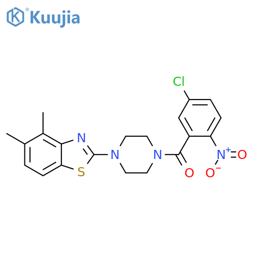 (5-chloro-2-nitrophenyl)-[4-(4,5-dimethyl-1,3-benzothiazol-2-yl)piperazin-1-yl]methanone structure