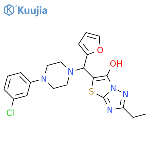 5-{4-(3-chlorophenyl)piperazin-1-yl(furan-2-yl)methyl}-2-ethyl-1,2,4triazolo3,2-b1,3thiazol-6-ol structure